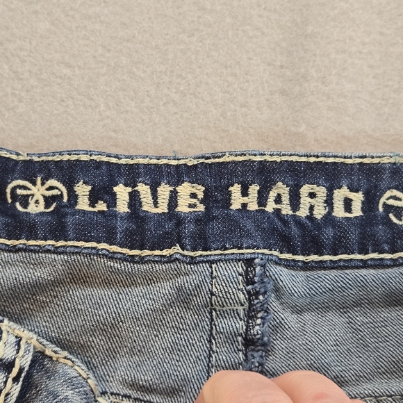 Womens Bootcut Jeans Embellished Pockets Distressed Hem Y2K Denim - Picture 6 of 11